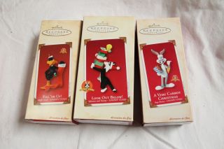 Hallmark Looney Tunes Ornaments,  Bugs,  Daffy,  Sylvester And Tweety.  In Boxes.