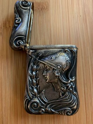 Rare Antique Sterling Silver Match Safe/ Vesta