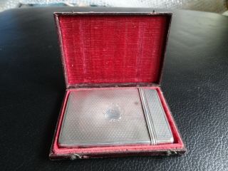 Stunning Sterling Silver Card Case Nathaniel Mills Birmingham 1842 Box