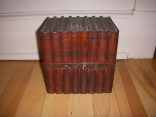 Antique English Huntley & Palmer Book Stack Library Biscuit Tin