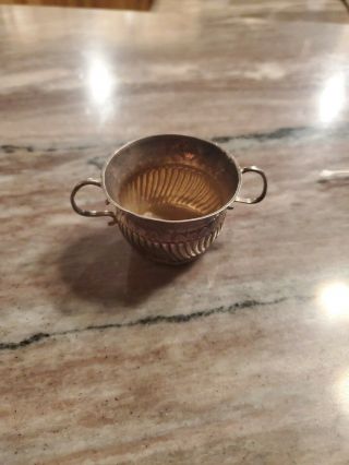 Early 18th Century English Silver Georgian Miniature Two Handled Cup 1714