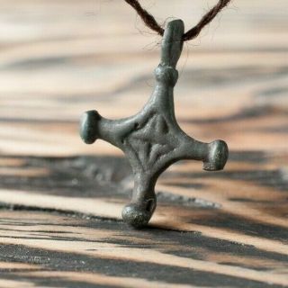 Antique Viking Era Cross Pendant Ca.  10th - 11th Century Ad Authentic Artifact