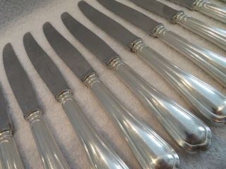 French Silver - Plate 12 Dinner Knives Christofle Spatours V69