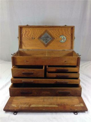Vintage Machinist Tool Box Chest With 5 Drawers