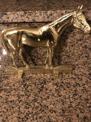Virginia Metalcrafters Brass Calvin Kinstler Citation Horse Door Stop 18 - 9 (a)