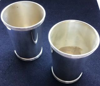 Pair 2 Sterling Silver Julep Cups International Silver Co.  101 25 1 No Mono