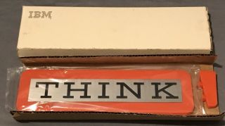 Vintage Ibm " Think " Sign Red 1960 