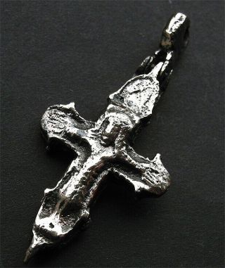 Ancient Byzantine Bronze Reliquary Cross Circa 8th/11th Cen Ad
