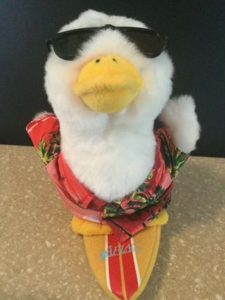 Rare Hawaii Aflac Surfing Duck Old Logo Collectible Plush Gift