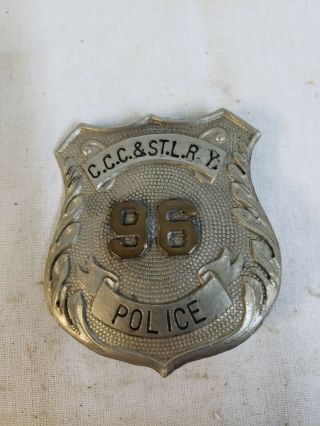 Vintage Railroad Police Badge - Cleveland,  Cincinnati,  Chicago And St.  Louis