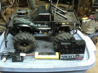 Vintage Nikko Midnight Crusher Radio Controlled Rc Truck Thor Black Thunder