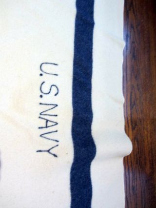 Vintage WWII U.  S.  NAVY Wool Blanket 68 