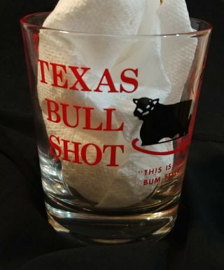 Vintage " Texas Bull Shot " Black Angus,  Mr.  Angus,  Rocks,  Lowball,  Whiskey Glass