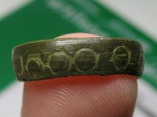 Antique Old Spanish Medieval Bronze Alliance Ring " Suns " Pirate Times 16 - 17th.  C