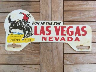 Old Boulder Club Casino Las Vegas Nevada Advertising License Plate Topper