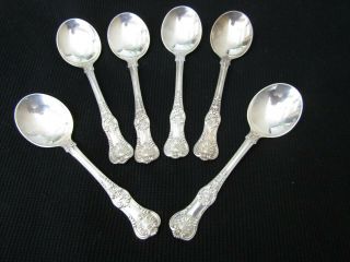 Sterling Tiffany & Co.  English King (1885) Cream Soup Spoons (set Of 6) /