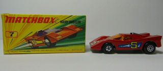 Vintage 1971 Matchbox Lesney Superfast No 7 Hairy Hustler Race Car Box