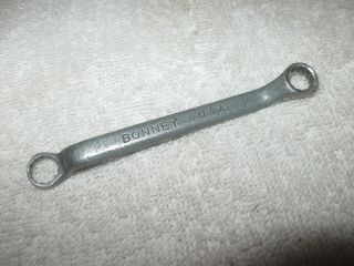 Vintage Bonney E44 Offset Double Box - End Wrench,  1/4 " X 9/32 " 12pt,  Made In Usa