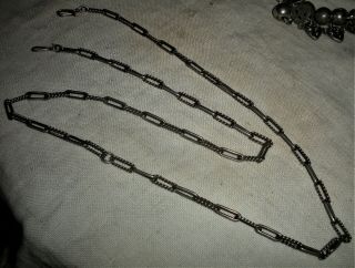 Vintage C.  1920s Navajo Coin - Silver Chain Link Necklace With Twisted Links Vafo