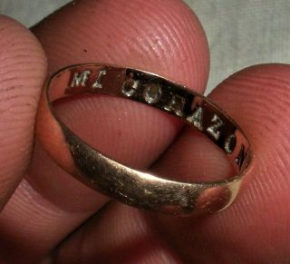 Antique C.  1750 Spanish Colonial 18k Gold Wedding Band Ring " Mi Corazon " Vafo