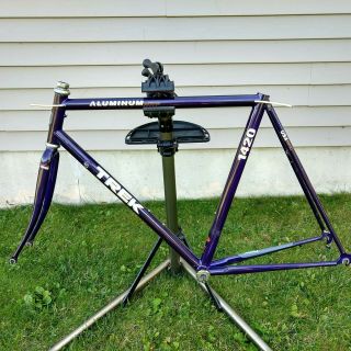 Vintage Trek 1420 Frame Set 55 Cm Alloy W/ Cro Moly Fork Purple Touring Bicycle