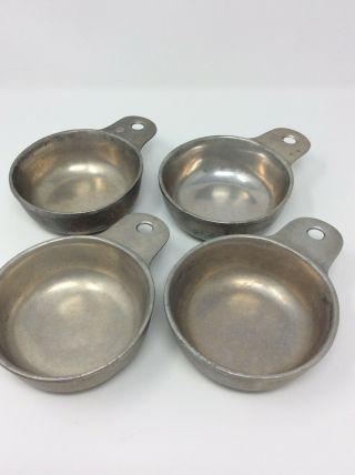 Wilton Columbia Armitale Pewter Porringer Bowls With Handle 5 " Set Of 4