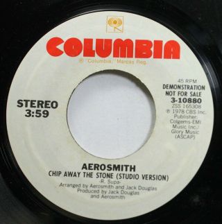 Rock Promo 45 Aerosmith - Chip Away The Stone (studio Version) / Chip Away The S