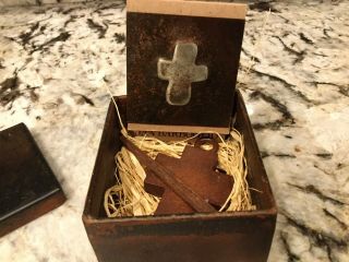 Jan Barboglio House Blessing Hand Forged Iron Cross,  Nail,  Box & Card