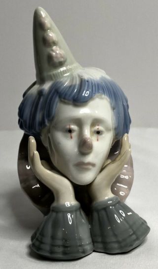 Vintage Meico Dreams Sad Jester Clown Head Porcelain Figurine Paul Sebastian