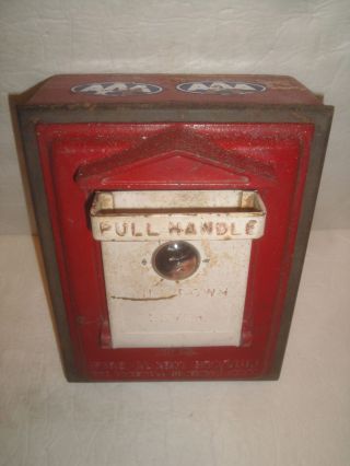 Vintage Red Gamewell Fire Alarm Pull Station Box Newton Mass