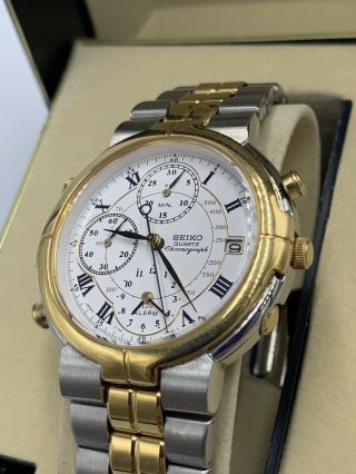 Vintage SEIKO CHRONOGRAPH Gold/Silver Men’s Watch 7T32 - 7A00 Casual Watch 2