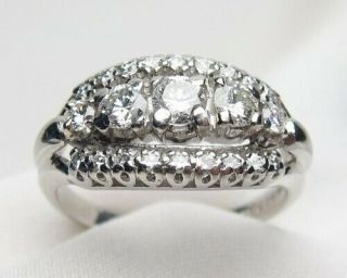 Vintage & Antique Fine Engagement Wedding Ring 4 Ct Diamond 14k White Gold Over