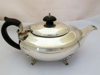Solid Sterling Silver Tea Pot Birmingham 1925 - Mappin & Webb Bachelor Size