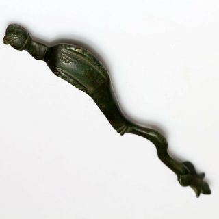 Museum Quality Roman Bronze Fish Shaped Handle Circa 200 - 300 Ad