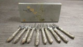 Vintage S.  Kirk & Son Set Of 10 Sterling Silver Corn Holders