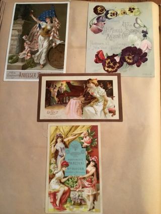 Victorian Antique Scrap Book 1880s Trade Card Advertising Diecut 46 Pages In All