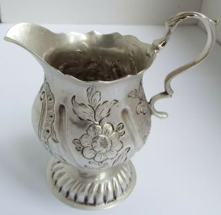 English Antique 18th Century Georgian 1766 Sterling Silver Cream Jug