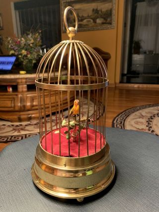 Vintage German Musical Singing Bird Cage Automaton,  As - Is Parts.