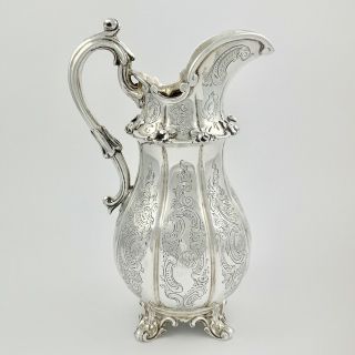 Antique Victorian Large Heavy Sterling Silver Milk Jug - London 1843