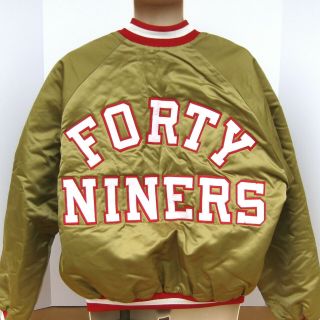 Vintage Chalk Line San Francisco 49ers Nylon Satin Jacket Mens Xl Gold 80s Usa