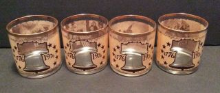 Vintage Bicentennial Glasses 1776 - 1976 Liberty Bell Declaration Of Independence