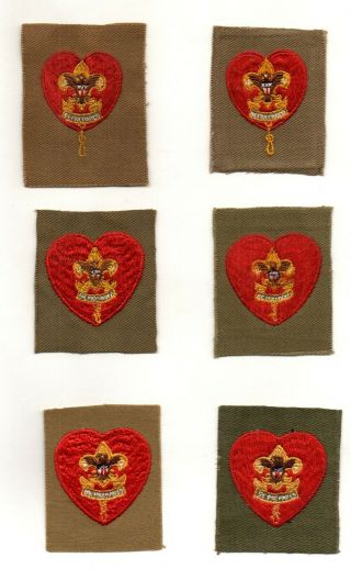 Boy Scouts Life Rank Insignia - Set Of 6 Vintage