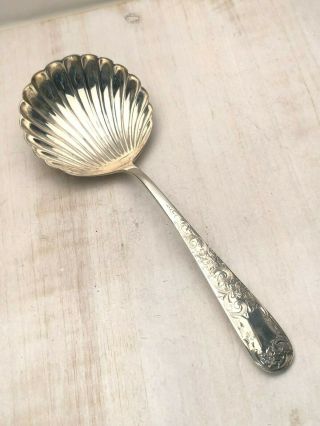 Old Maryland Engraved,  S.  Kirk & Son Large Shell Shaped Serving Spoon,  Sterling