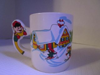 1988 The Love Mug,  Inc.  Collectible Edition Elf& Snowman Mug / Cup Christmas