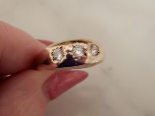 A 9 Ct Gold White Sapphire Broad Design Ring