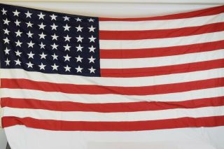VINTAGE U.  S.  AMERICAN 48 STAR FLAG BY VALLEY FORGE FLAG CO.  5 ' X 9.  5 ' COTTON 2