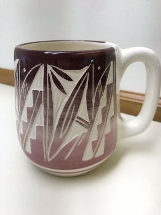 Knho Navajo Usa Etched Glazed Ceramic Mug,  Coffee Cup