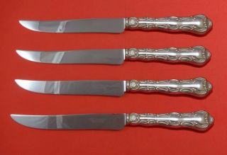 Strasbourg By Gorham Sterling Silver Steak Knife Set 4pc Texas Sized Custom