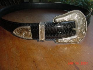 Vintage Montana Silversmiths Sterling Silver Cowboy Ranger Set Belt Buckle