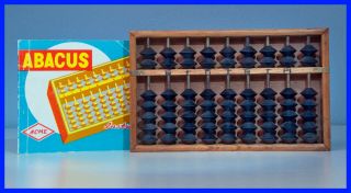 Vintage Wood Abacus With Instruction Book,  By Acme